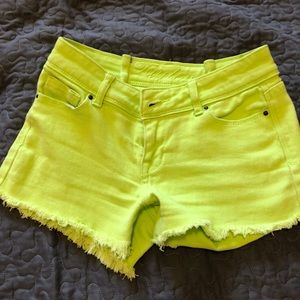 Neon green shorts